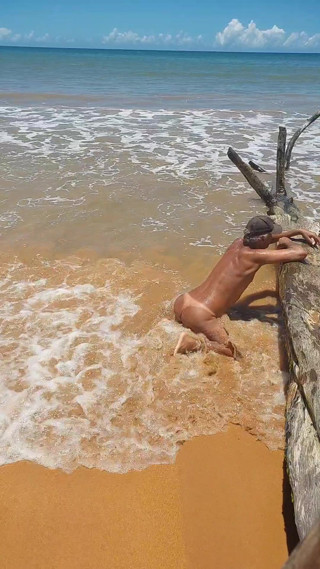 Naked ladysilva on the beach showing off her tanned hot ass with sexy mark thumbnail