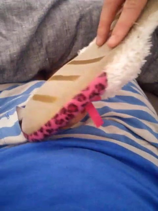 Wifes slippers fucked