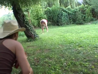 Ugly fat milf fucking in the garden