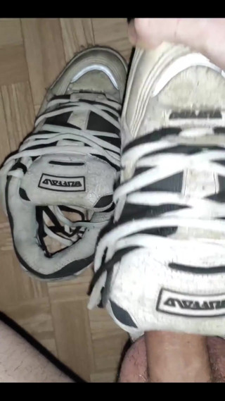 Load &amp; Cum on Buffalo Sneakers