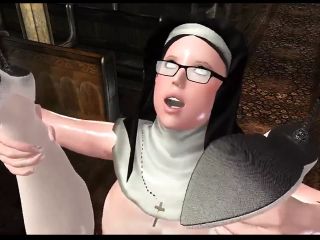 Nun and Demonic Babe  fuck in Futanari