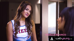 Cheerleader Gizelle Blanco Gives Emma Jade a Massage for Her Bad Back & Things Get Spicy