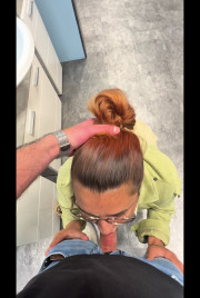 Spontaneous blowjob in the furniture store