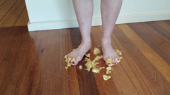 Banana Foot Job, Feet, Toe Sucking Banana in Toes Topless