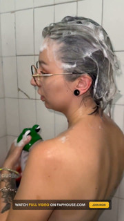 Washing Hair with New Mask Shower After Long Day
