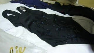 cum on my swimsuits spandex 4