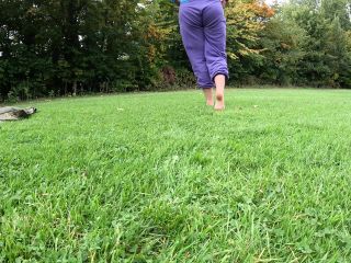 Girl in white socks outdoor feet worship