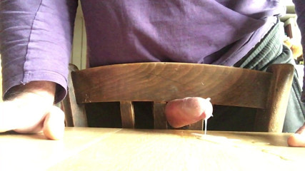 Fucking a chair and cum on table