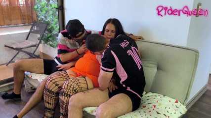 I get fucked in a threesome with my husband's two friends.
