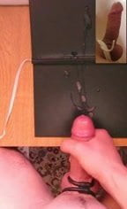 hot jerking with cock ring and lot of cum