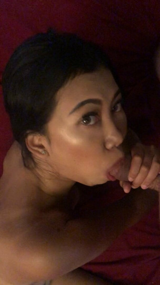 Juicy blowjob by my teen Asian school girl