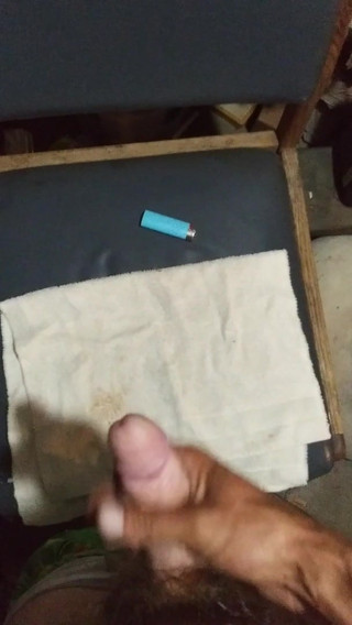 Single step dad shoots big load stroking