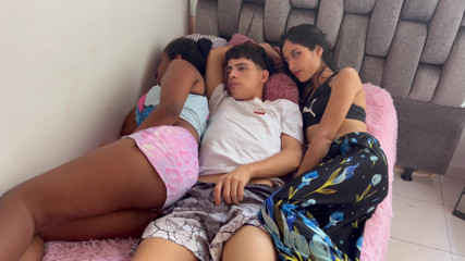 I share a bed with my girlfriend's best friend and she makes me fuck her hard