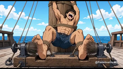 Pirate Captive - Bare Soles Under The Brush Rollers (2D Anime Bara)