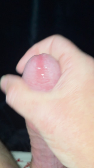 Steadily stroking out a load of sperm