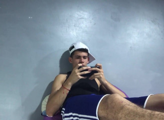 Young Man with Great Endowment Plays with His Cock