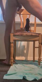 Twink Riding a Huge Black Dildo