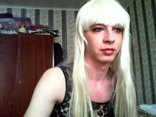 Vlada russian teen crossdresser on webcam