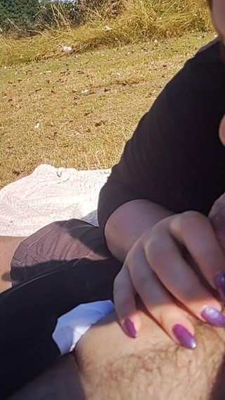 Playing at public beach