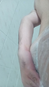 Washing my ass while showering