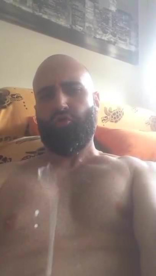 Bearded Self Facial Cum Shot