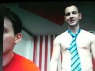 two straight lads show their cocks on cam