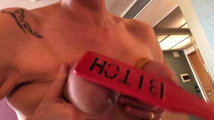 Slapping  bondage tits slave