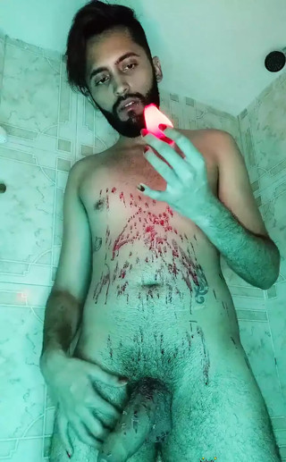 Hot candle wax play in the shower. Wanna play with me?