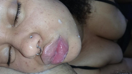 DELICIOUS CREAMPIE ON THE BEAUTIFUL FACE OF THIS GREEDY SLUT