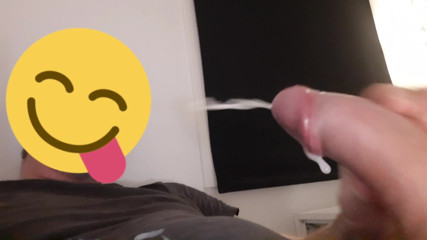 Massive t-shirt cum spurting by my thick curved cock