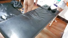 Male waxing, Brazilian style. dick and ass