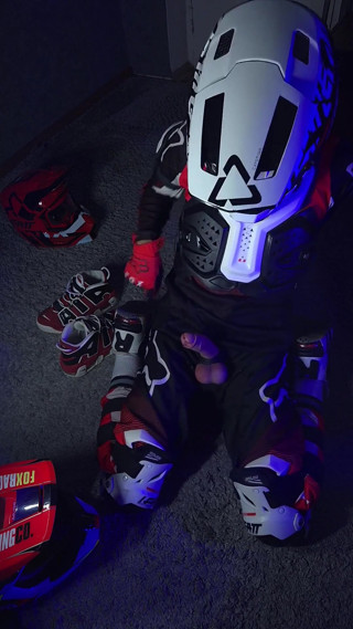 Horny Biker Plays with His Dick