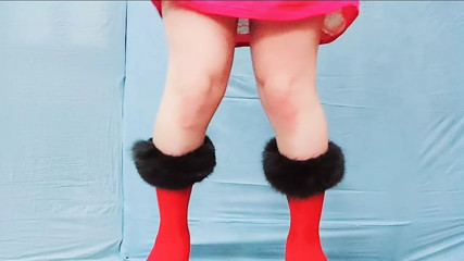 Beautiful legs show striptease and hot short dress