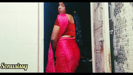 Hot sissy boy beautiful look in pink saree
