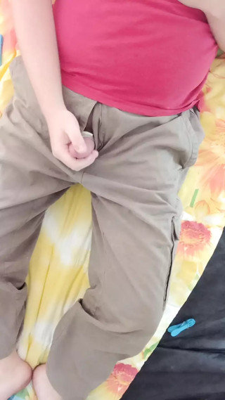 fat man jerking off rope tied cock