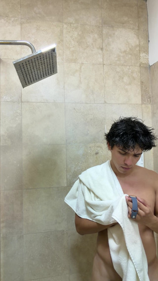 Flexing my muscles in the showers