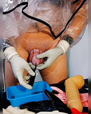 Medical latex gloves masturbation sounding chastity thumbnail