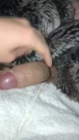 Playing with my cock in fur and fleece coats