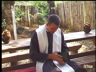Dirty older priest fucks anally a twink gay outdoor