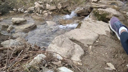Uncut Big Fat Cock Hiker Unloads His Thick Cumshot in Exotic Place