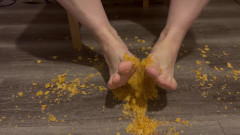 Food Crunching - Stepping on Cereal with Bare Feet Asmr