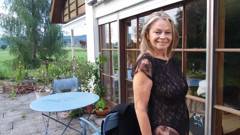 A Mature Woman Shows off Her Figure Outside in a Lace Bodysuit!