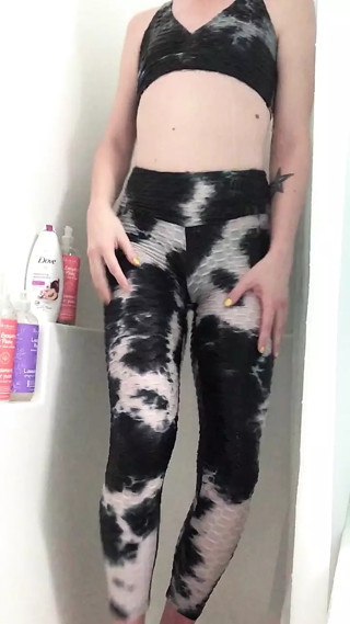 Sweaty Transgirl soaked in the Shower thumbnail