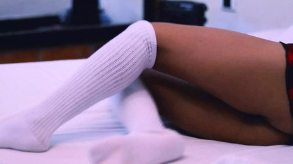 The schoolgirl seduces her best friend&#039;s father and fucks him in her room while she is at a party.