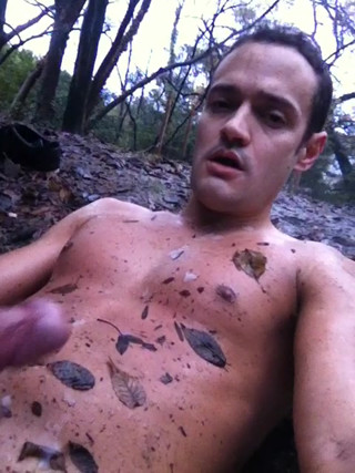 Cumshot in the forest