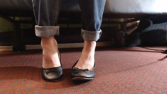 Ballet flats leg rapid bounce heel slaps