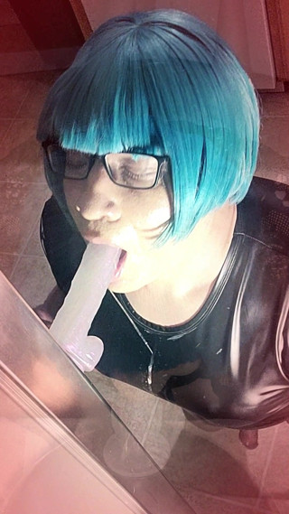 HARDCORE DEEPTHROAT sissy slut shemale SUCKS SUPER SLOPPY gagging SICK &amp; NASTY dick licking lady thumbnail
