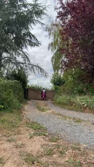 Dressed as a gardener with a new dress