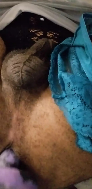 Bbw Sissy chub CD easily taking dildo in her slutty asshole