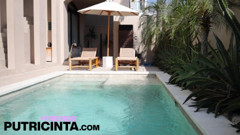 Putri Cinta Playfully Bending Over At the Poolside Ready to Be Fucked
